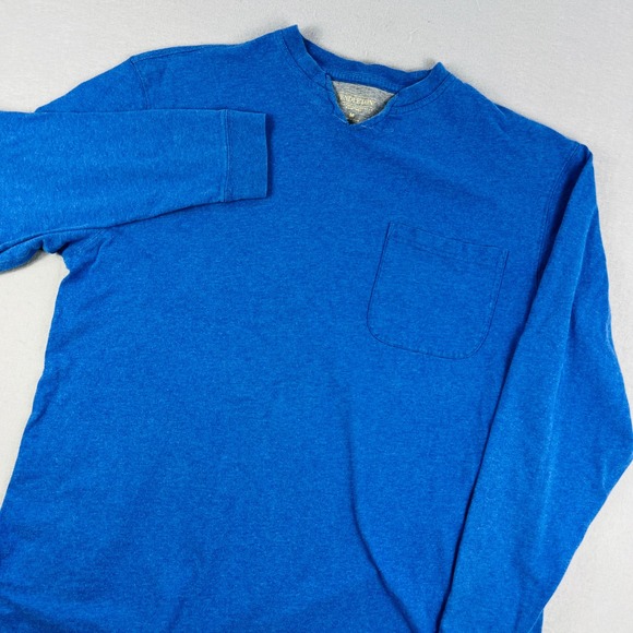 Pendleton Other - Pendleton Mens Blue Heather Long Sleeve Pocket T-Shirt Split Neck Cotton Size M